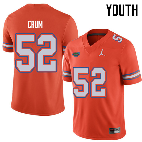 Jordan Brand Youth #52 Quaylin Crum Florida Gators College Football Jerseys Sale-Orange - Click Image to Close
